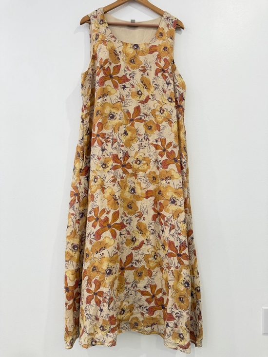 Dresses & Skirts - Coldwater Creek Vintage Linen Floral Midi Dress 18 Cottagecore Boho Summer